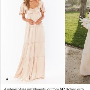 Show me your mumu champagne bridesmaid dress xxs